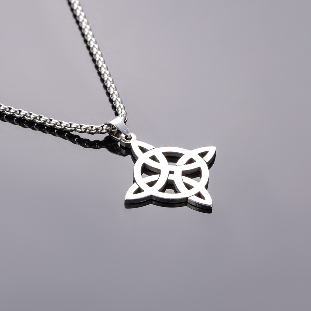 Cutout Design Necklace Viking Rune Irish Knot Necklace