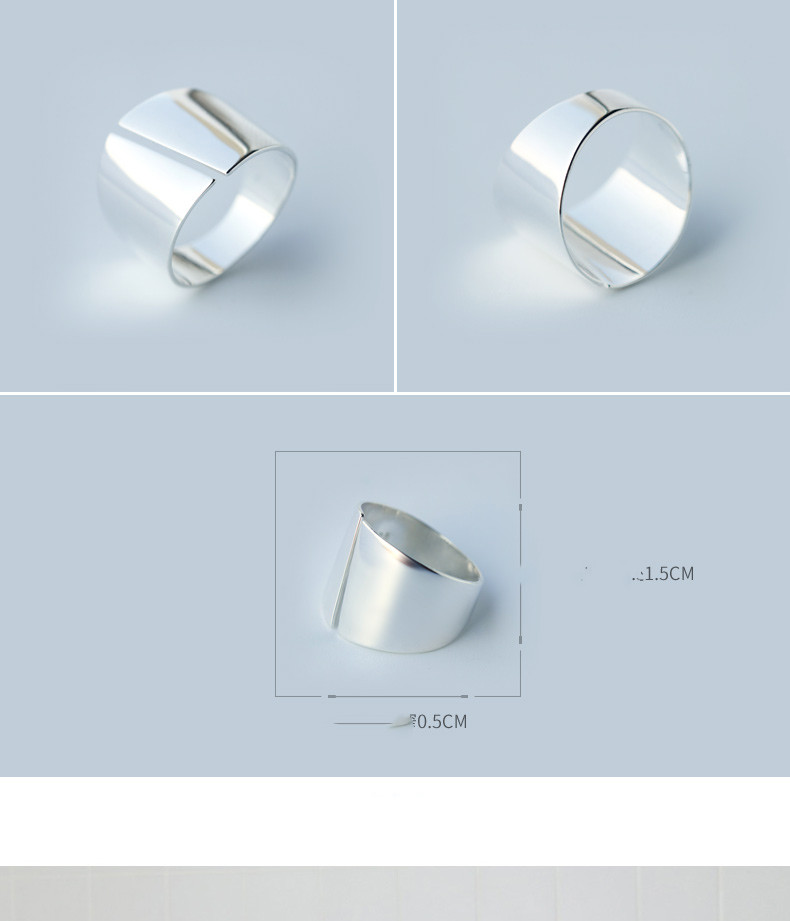 Title 1, Mode Simple Brede Gladde Ring. Een stijlvolle e...