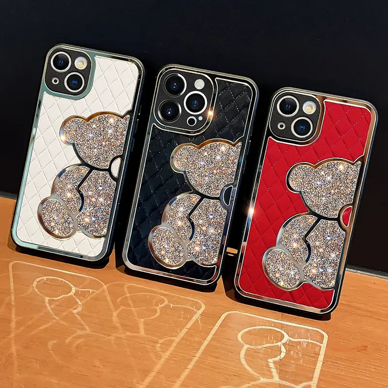 Rhombic Leather Silicone Protective Sleeve Fashionable