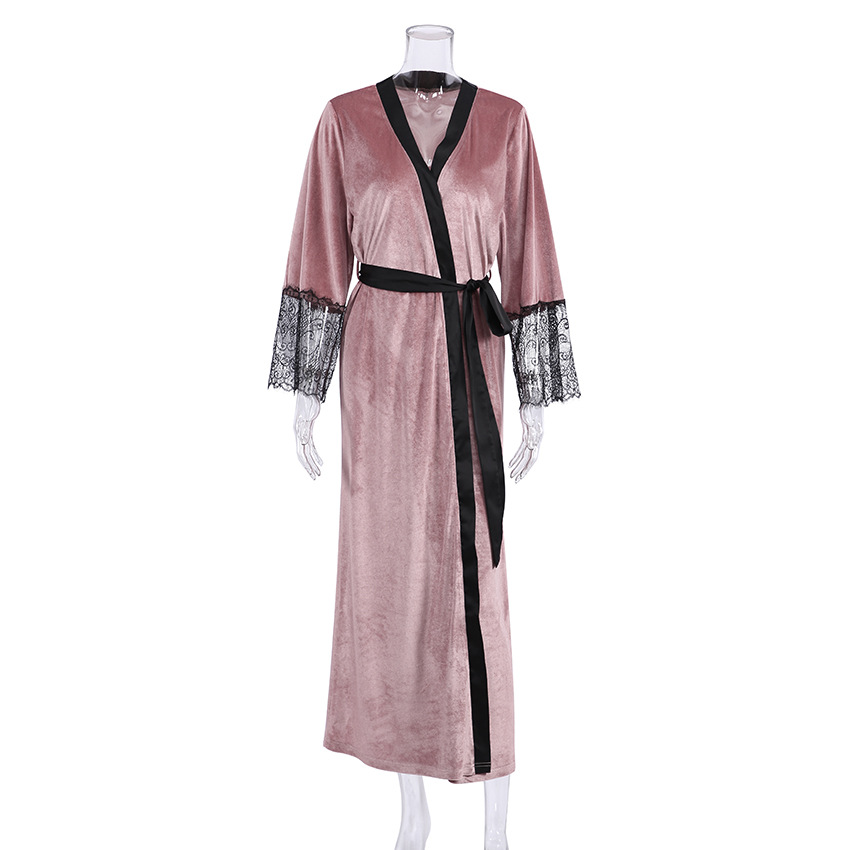 Title 3, Lace Contrast Dressing Dress Warm And Comfortab...