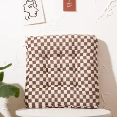 Autumn And Winter Corduroy High Elastic Pearl Cotton Seat Cushion - Light Coffee - View 1