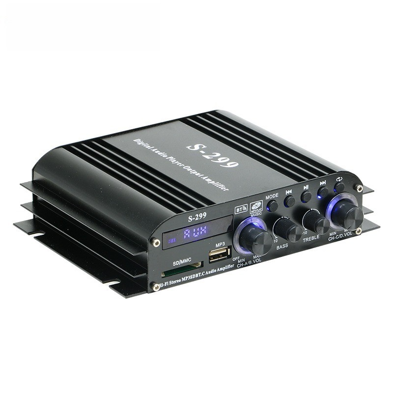 4.1 Channel Digital Amplifier With Bluetooth Home Car Marine Amp USB Player UK