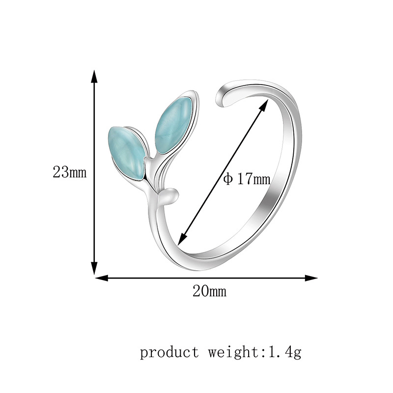 Korean Version Of Simple Temperament Wild New Leaf Alloy