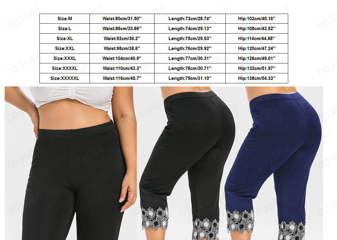 Title 1, Damskie legginsy plus size z elastycznej koronk...