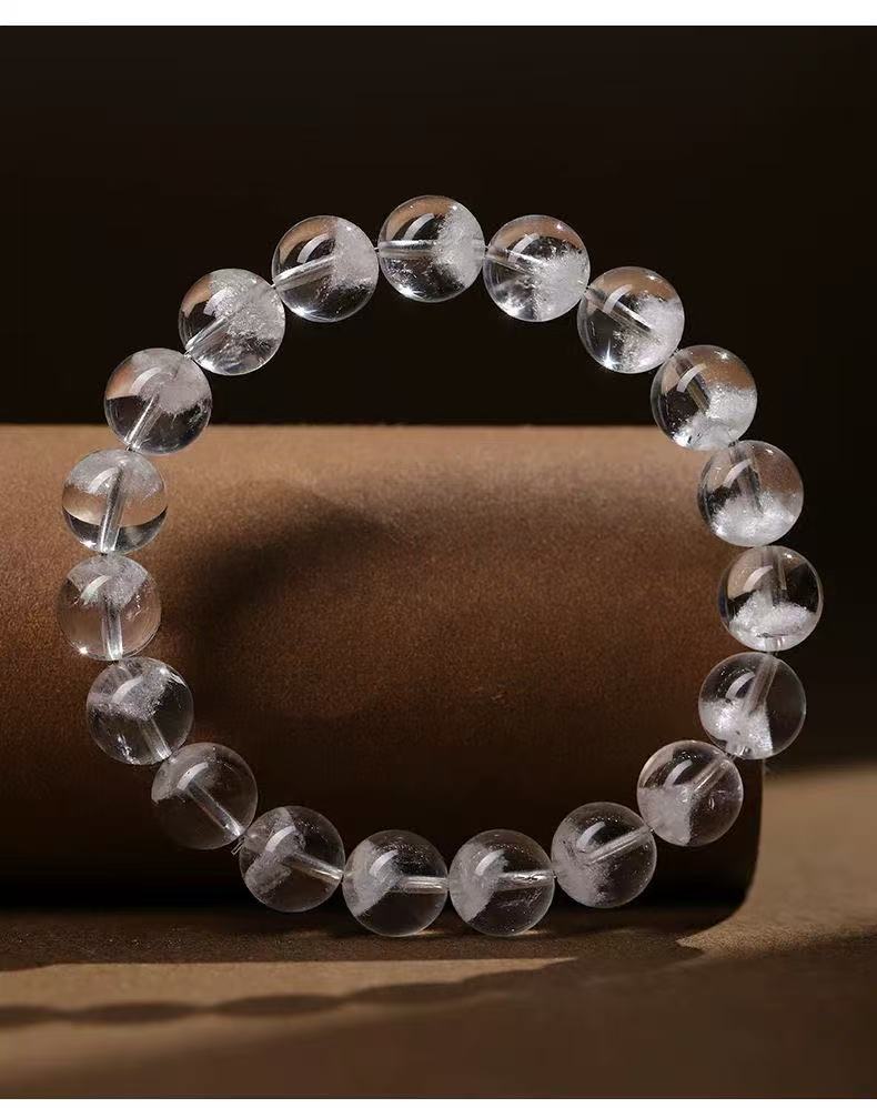 Natural Amethyst Bracelet Light Purple Round Beaded Chain Energy Jewelry For Women