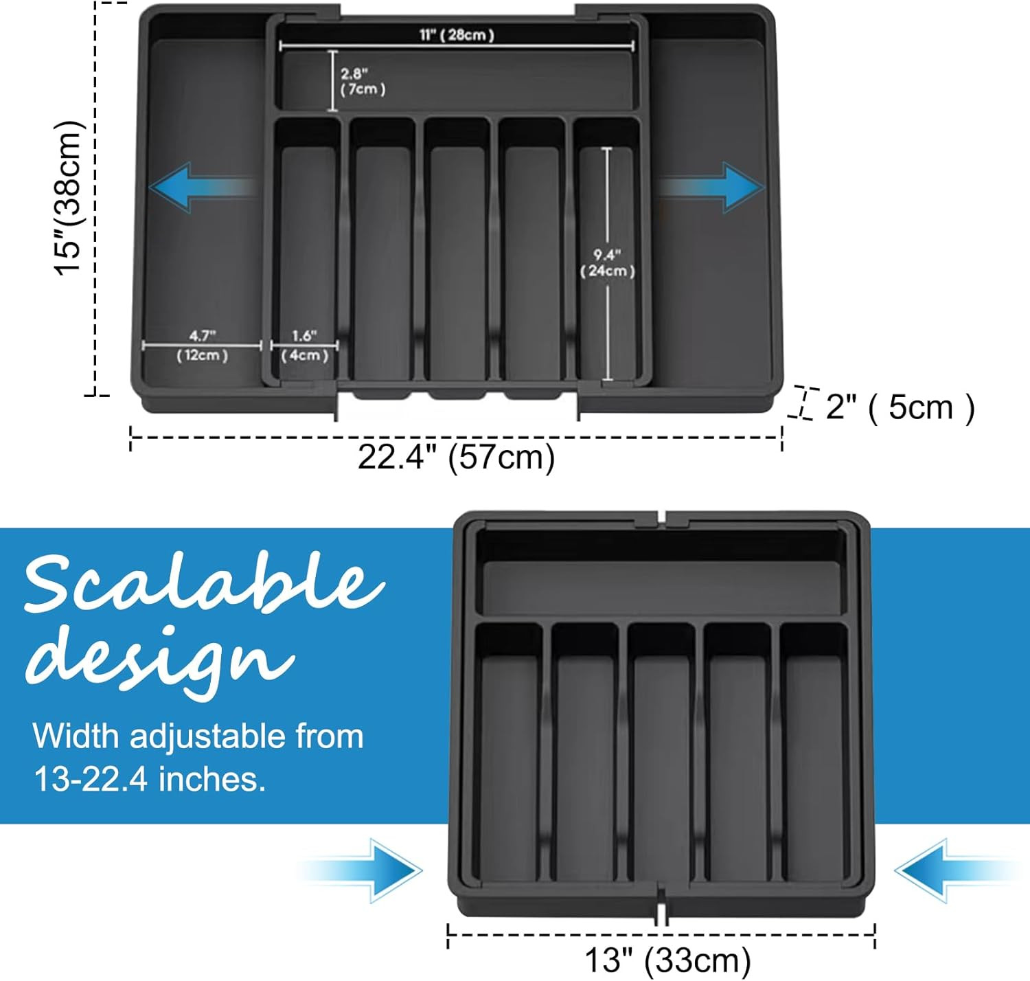 Expandable Plastic Cutlery Tray - UK