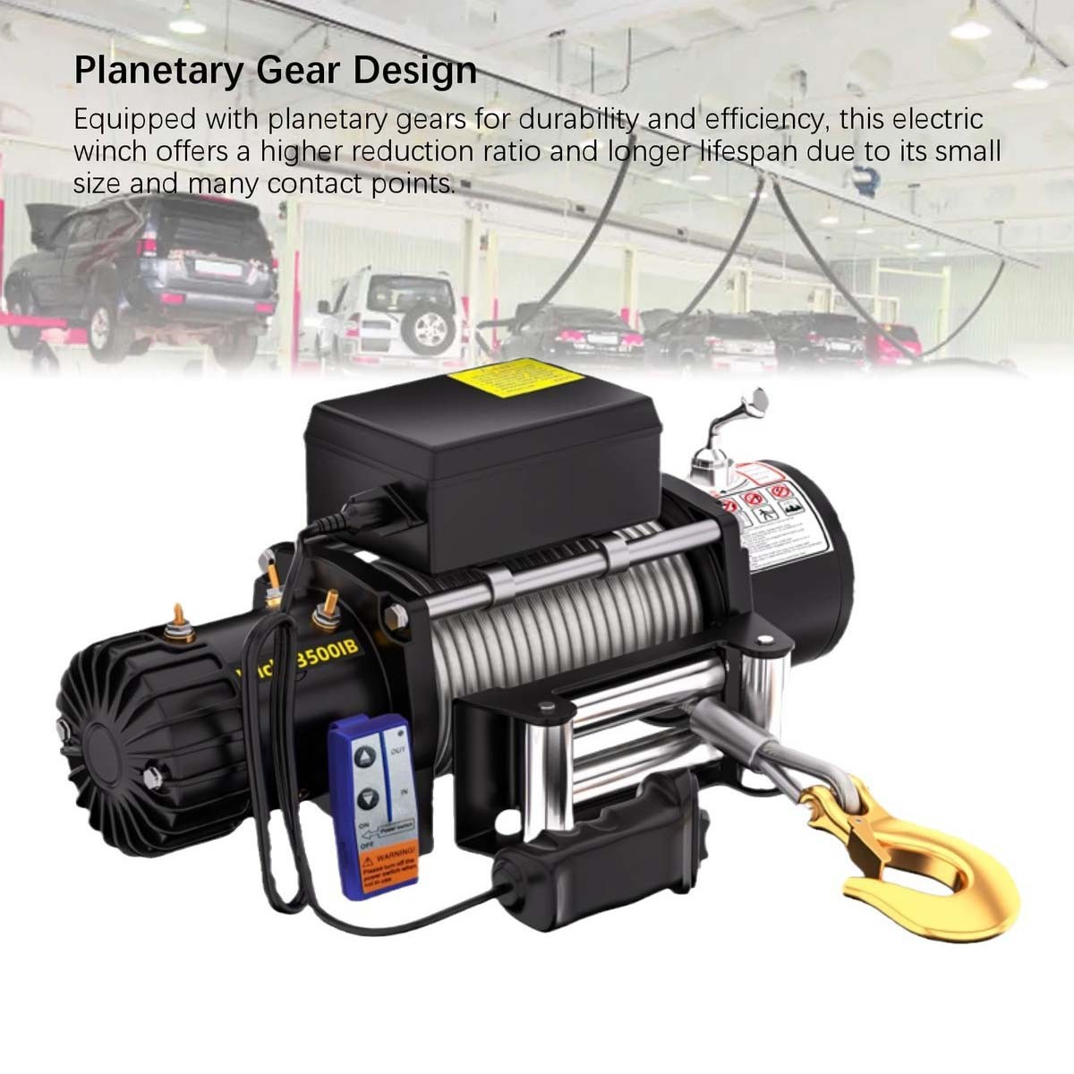 12V 3000lbs Electric Winch Steel Cable Truck Trailer Towing