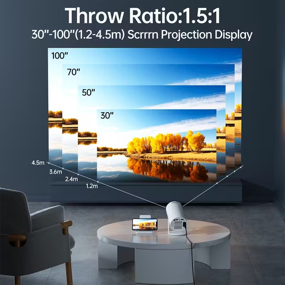 Android Mini Projector Smart HD 5G4K WiFi Wireless Bluetooth Office Home Theater 6