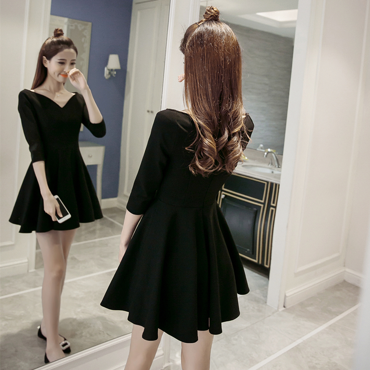 Women's Strapless V-neck Slim High Waist Dress