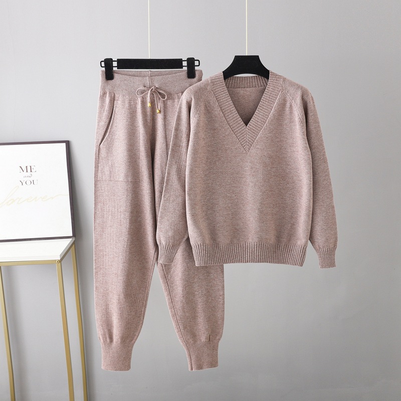 Harem Pants Set Casual Ladies Sweater