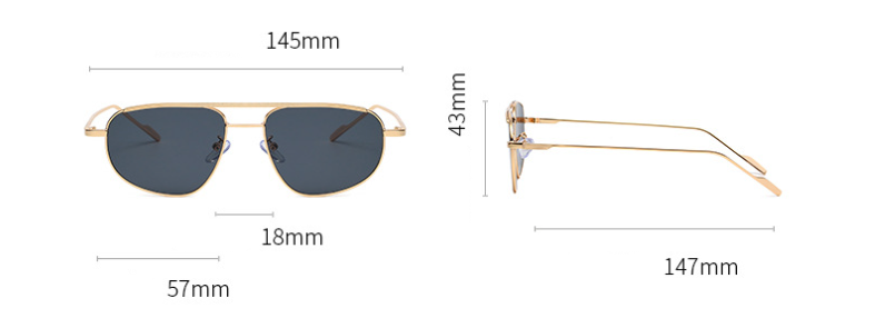 Title 1, Fashion Of Metal Double Beam Sunglasses