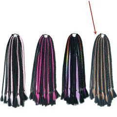 Female Braided Hair African Braids Hip Hop Colourful Wig - Black Golden Brown - View 1