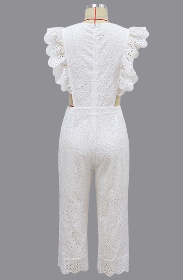 European And American New Women's Round Neck Slim Jumpsuit