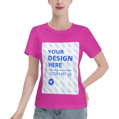 Simple And Practical Women's Standard Short-sleeved T-shirt - Rose - View 1
