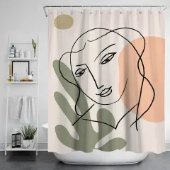 Waterproof And Mildew Proof Shower Digital Perforation-free Printed Bathroom Curtain - 8 Style - View 1