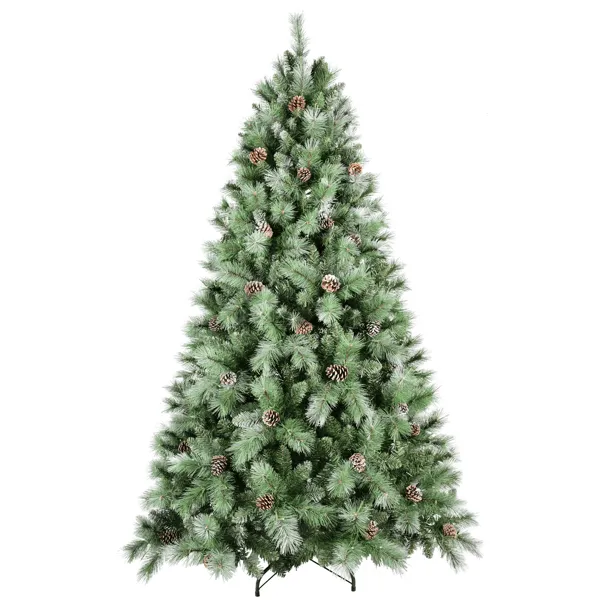 Artificial 5ft Green Christmas Tree With 694PVC Hard Needle Mixed Branch Tips, 200L Warm White Led, Pine Cone,Hinged Premium & Foldable Base For In... Default Title - Shop at LoveMi