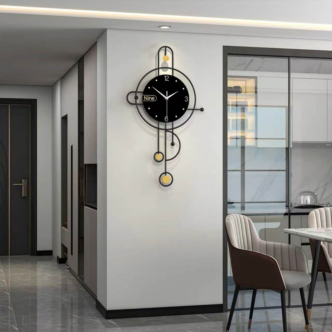 Horloge murale en fer moderne, décoration décorative en métal pour la maison – Image 3