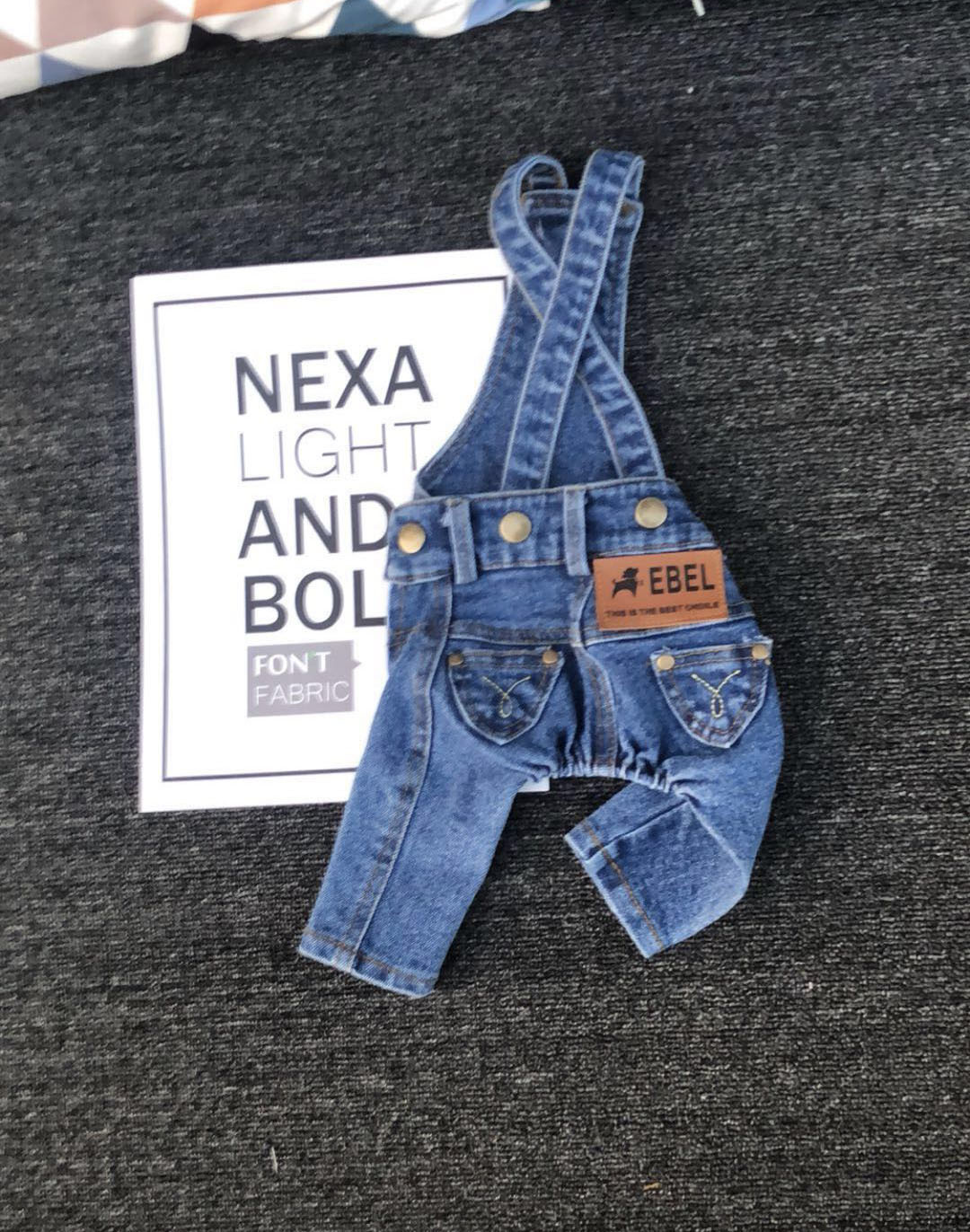 Adorable Dog Clothes - Denim Jeans And Braces Style