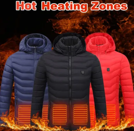 New Heated Jacket Coat USB Electric Cotton Heater Thermal