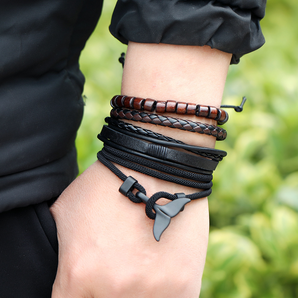 Retro Braided Cowhide Suit Bracelet Trend