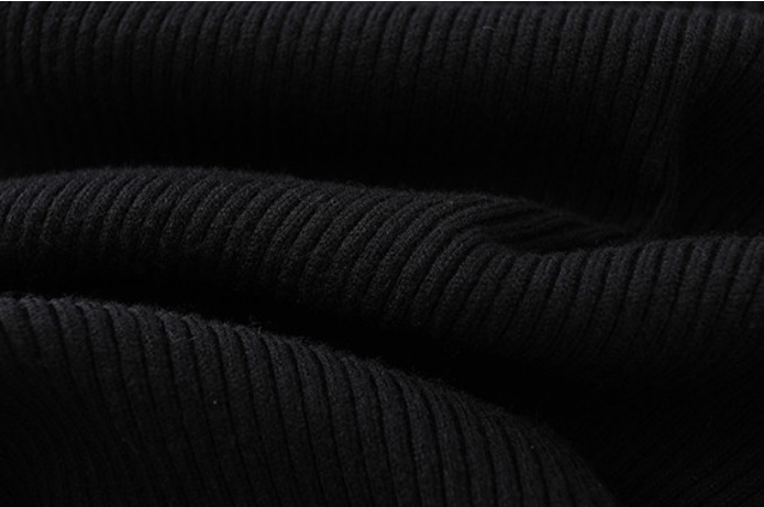 Hollow Fake Two Piece Design Slim French High Neck Sweater Women