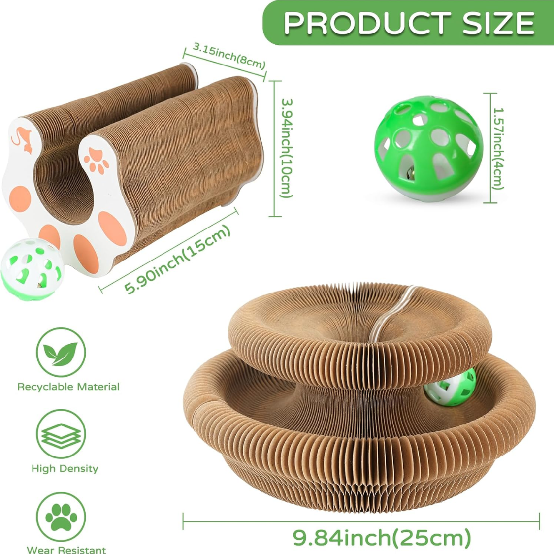 1 Pack Kitty Kurlz Cat Scratcher Toy Interactive For Indoor Cats 2