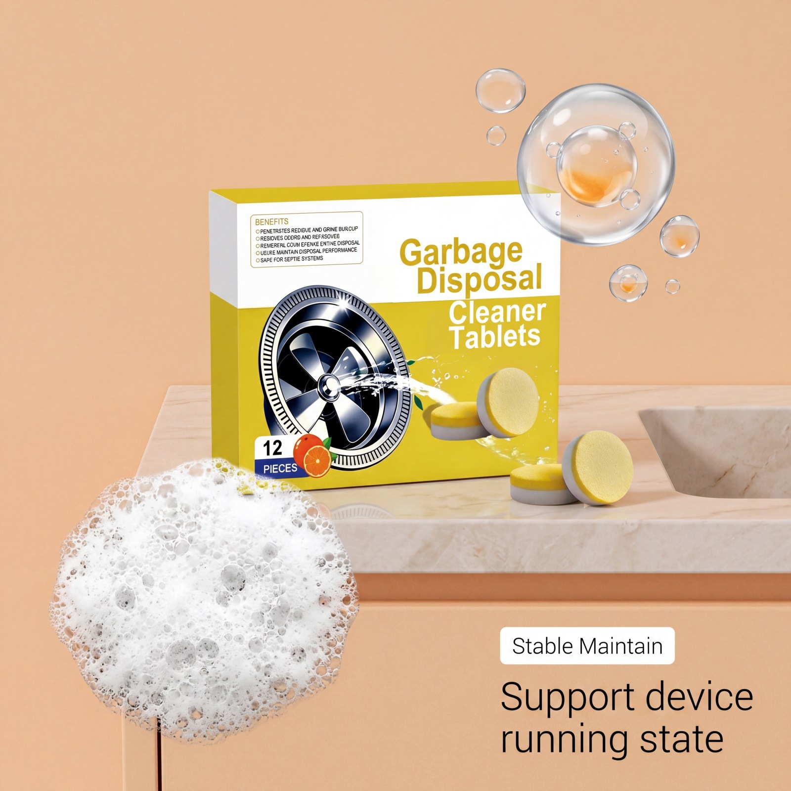 West Moon Garbage Disposal Cleaning Sheets For Kitchen Sinks Cleans Garbage, Deodorizes, And Removes Stains 5