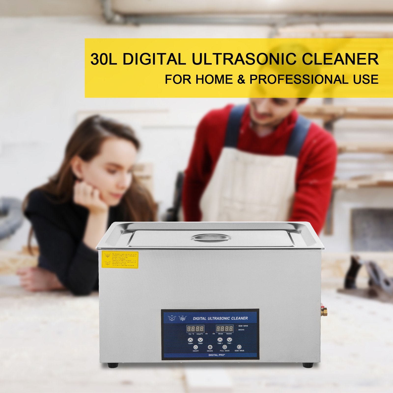 30L Ultrasonic Cleaner 40khz Dual Frequency Professional Ultrasonic Parts Cleaner With Heater Timer For Parts Dental Instruments Cleaning - Image 1