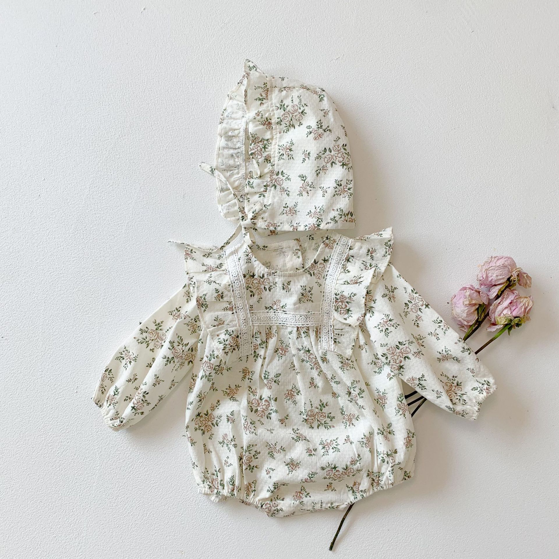 Baby Girl Long Sleeve Floral Romper