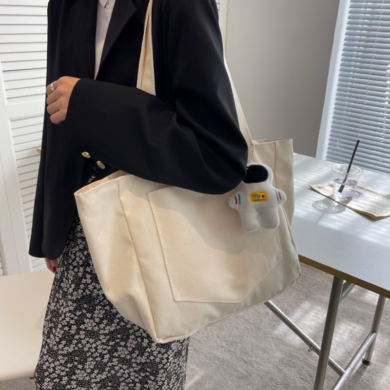 Japanese Lazy Style Solid Color Casual Large Capacity Shoulder Bag