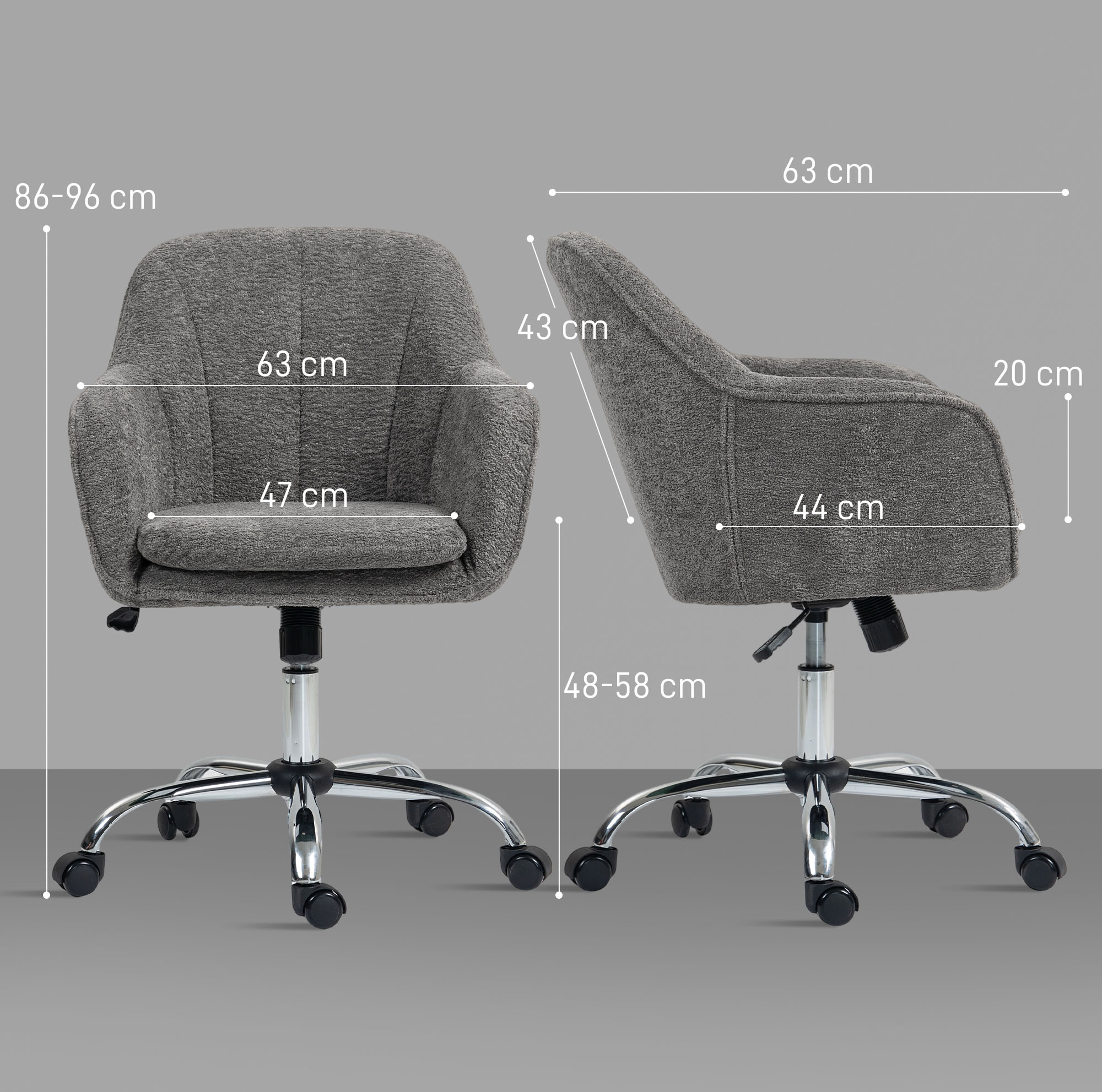 Snow Flannel Office Chair