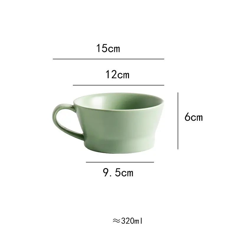 Large Capacity Breakfast Oatmeal Cup Nordic Ins Style Household Ceramics