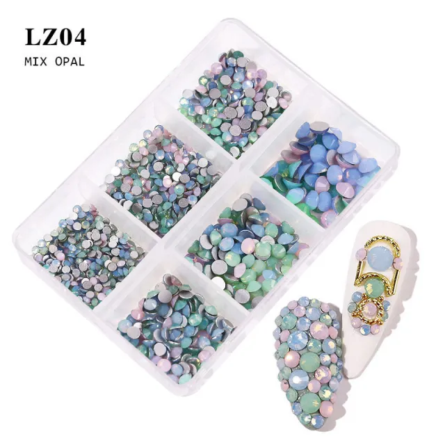 Nail Art Flat Rhinestone Set Mixed Color Rhinestones Lz04 - Shop at LoveMi