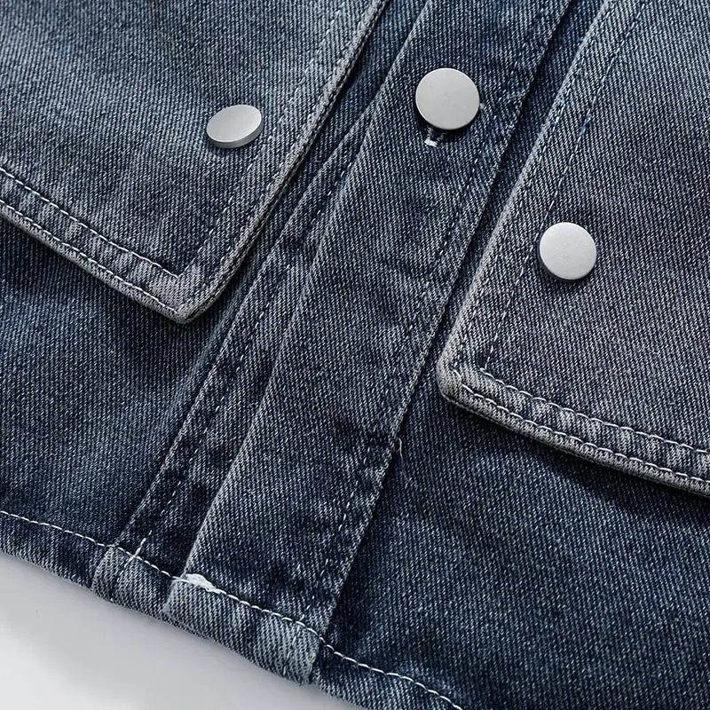 Washing Retro Denim Jacket With Japanese Tide