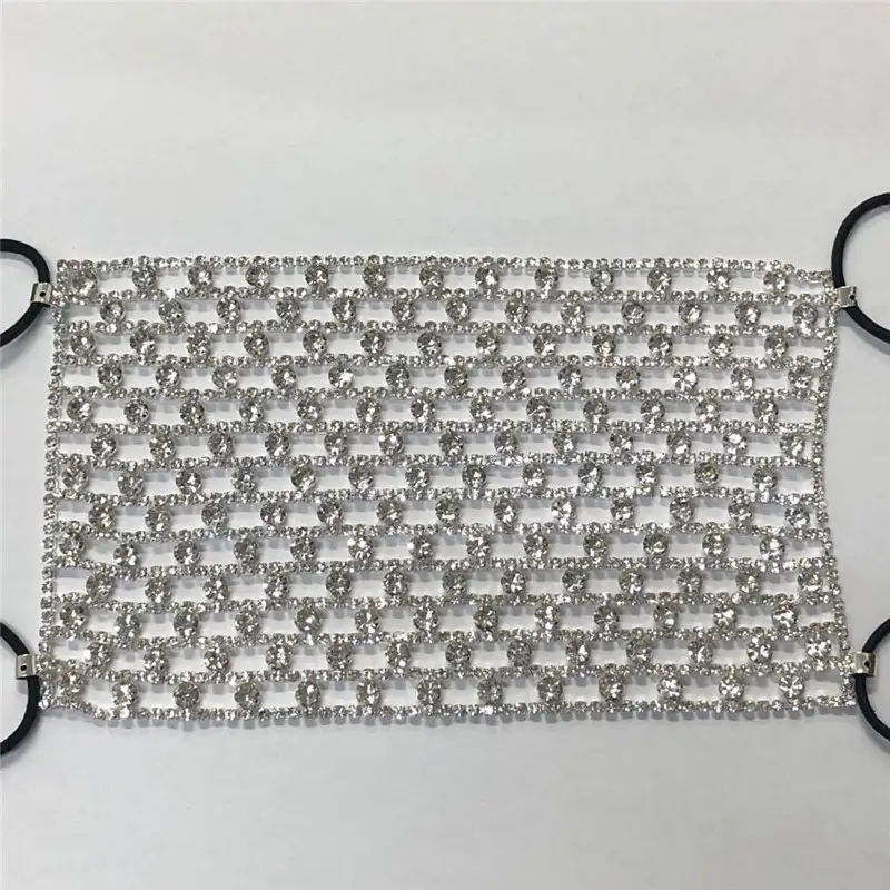 Novelty Fishnet-shaped Flash Diamond Rhinestone Mask