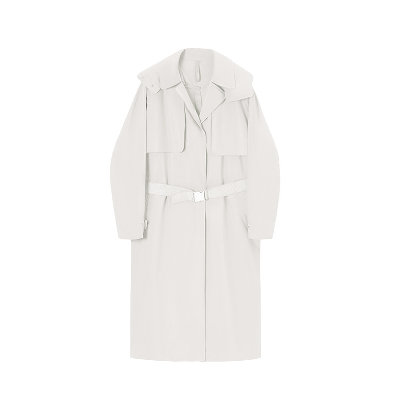 Title 5, Trench coat longo feminino com lapela, ideal pa...