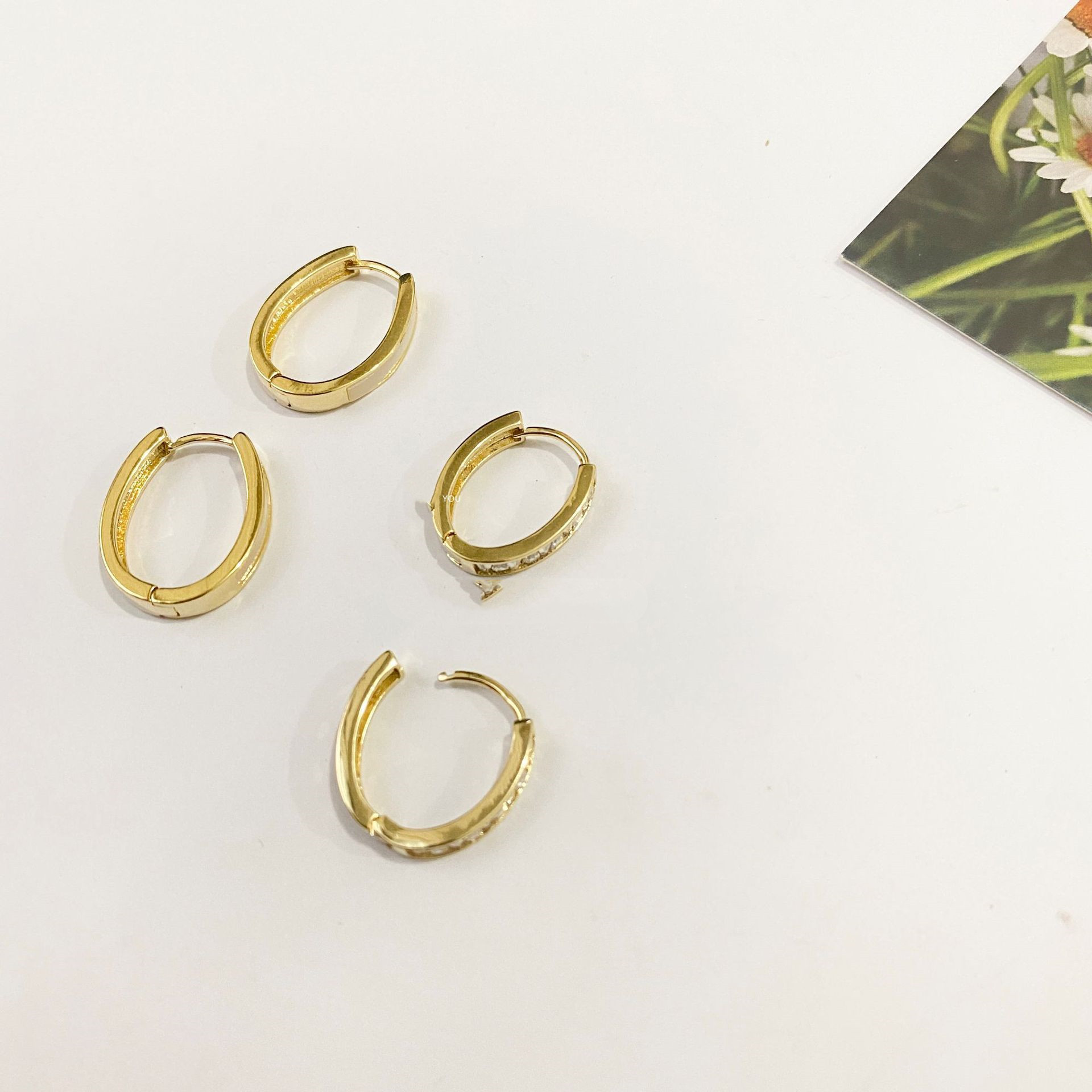 Real Gold Plating Light Luxury Metal Earrings