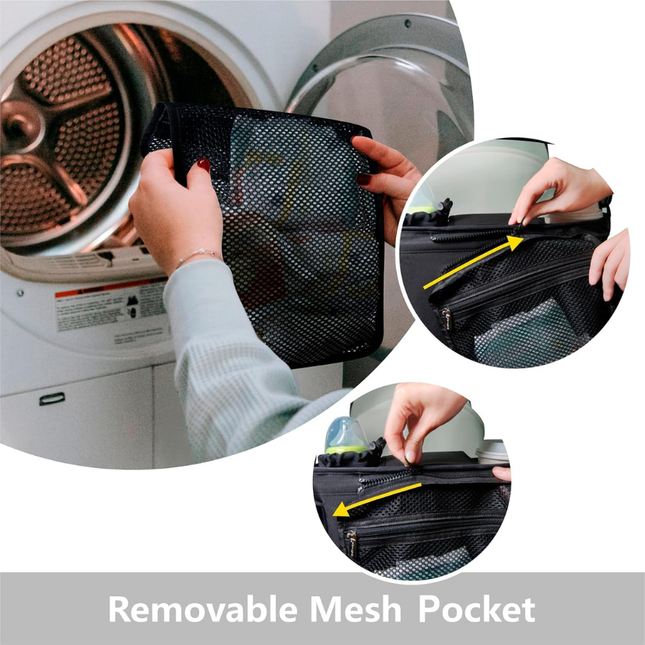 Universal Stroller Organizer With Detachable Mesh Bag & Insulated Cup Holders 5