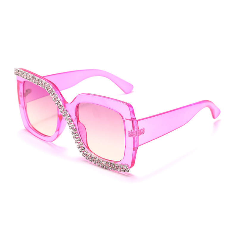 Pink frame silver diamond