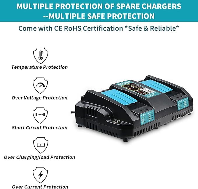 Doppel-Schnellladegert Fr  18V Li-Ion-Akkus BL186BL1830BL1850, BL1840 DE