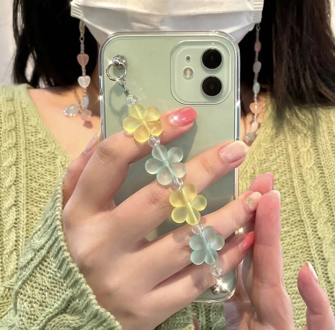 Korean Wind Flower Butterfly Bracelet Phone Case