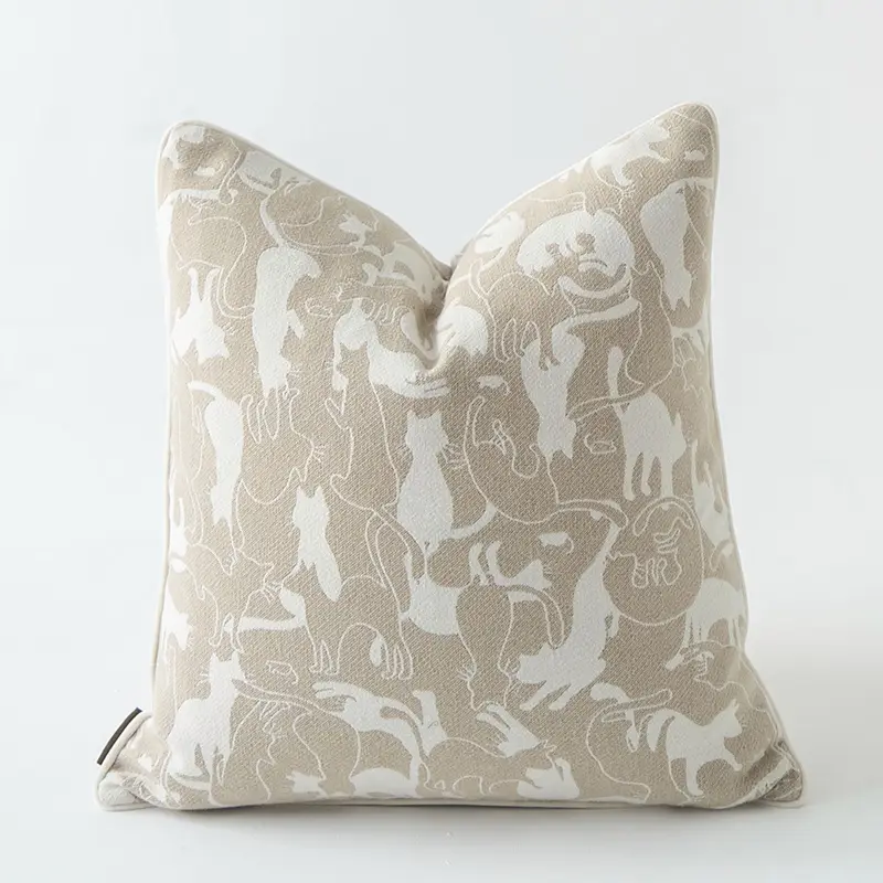 Oat Color Pillow Sitting Room Sofa Cushion Cover