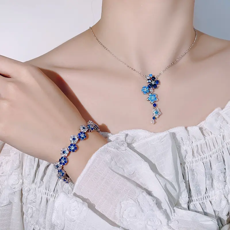 Jewelry Set For Women, Flower Simulated Zirconia
