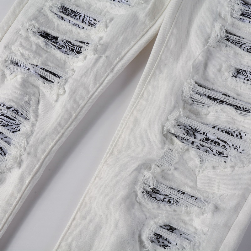 Water Washed, Speckled And Painted Slim Jeans