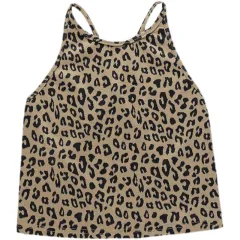 New European And American Fashion Leopard Print Halter Strap Vest - Brown - View 1