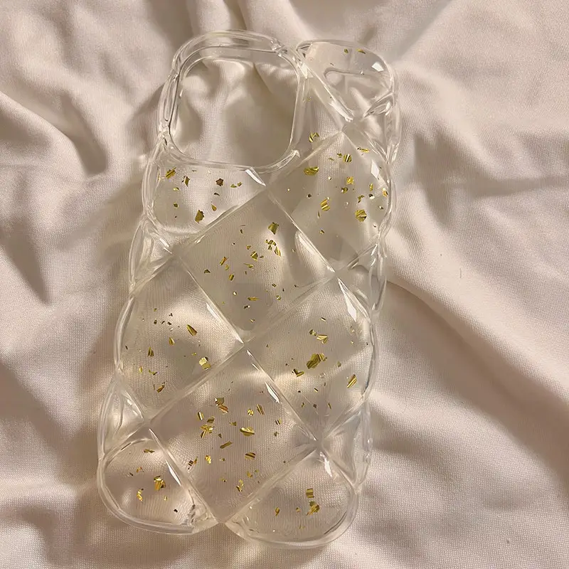 Advanced Rhombic Gold Foil Glitter Mobile Phone Case