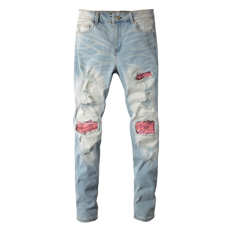 Title 7, Jeans Męskie High Street Paisley Jasny Kolor St...