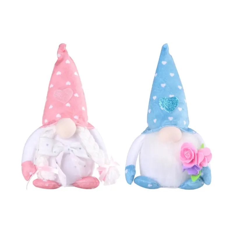Gnomes With LED Light Decorations Plush Spring