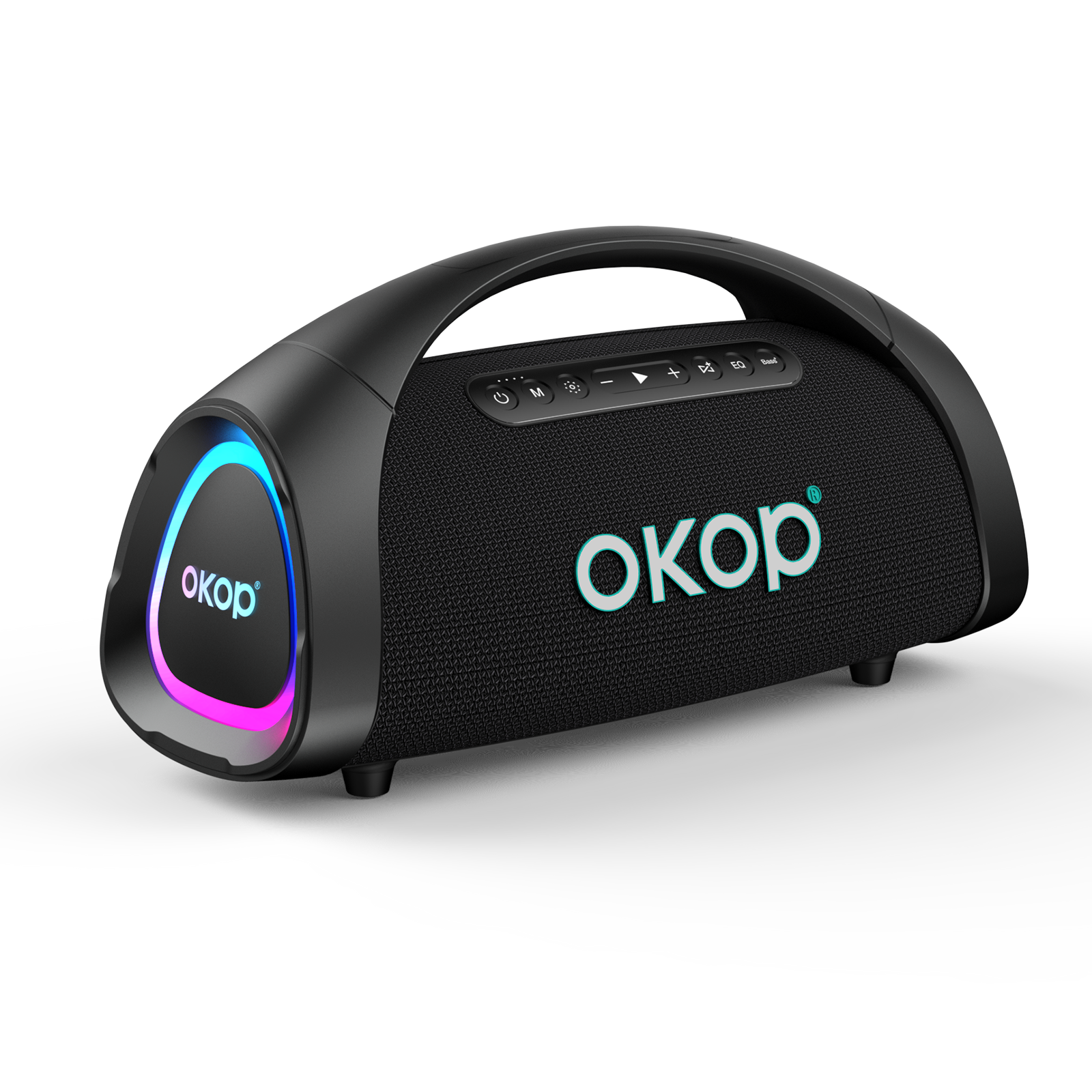 KP-8013 – Boxa portabilă Bluetooth cea mai vândută, cu mâner, subwoofer cu bas puternic, iluminare ambientală RGB, putere mare de 500 W și funcție de karaoke