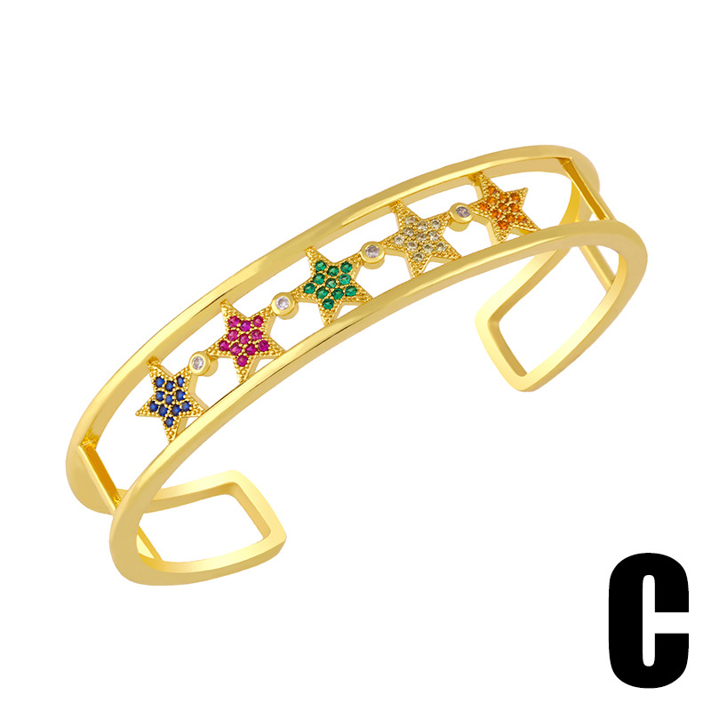Personalized Wide Brim Gold Hollow Bracelet